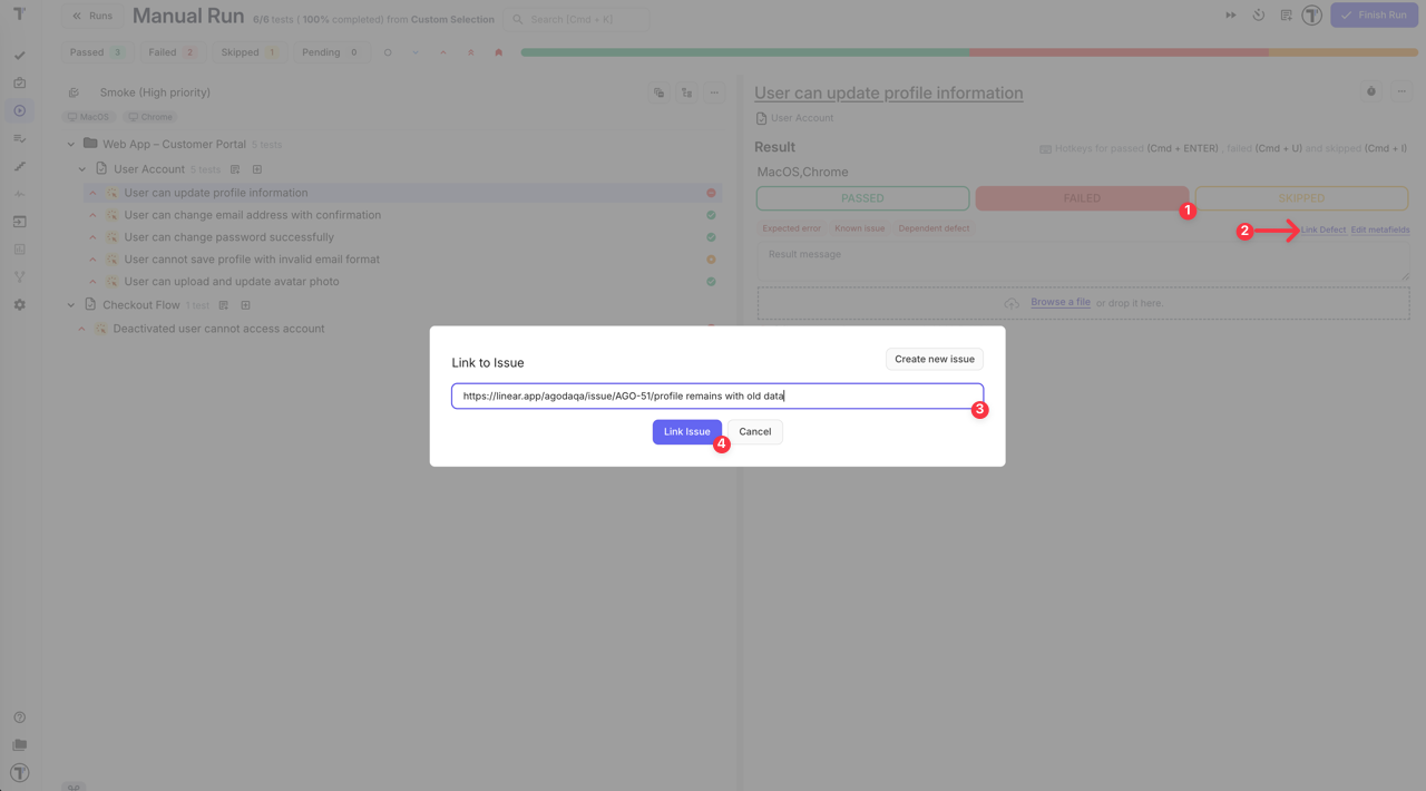Link an existing issue