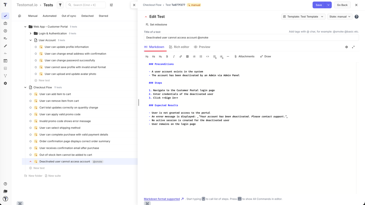 Markdown format